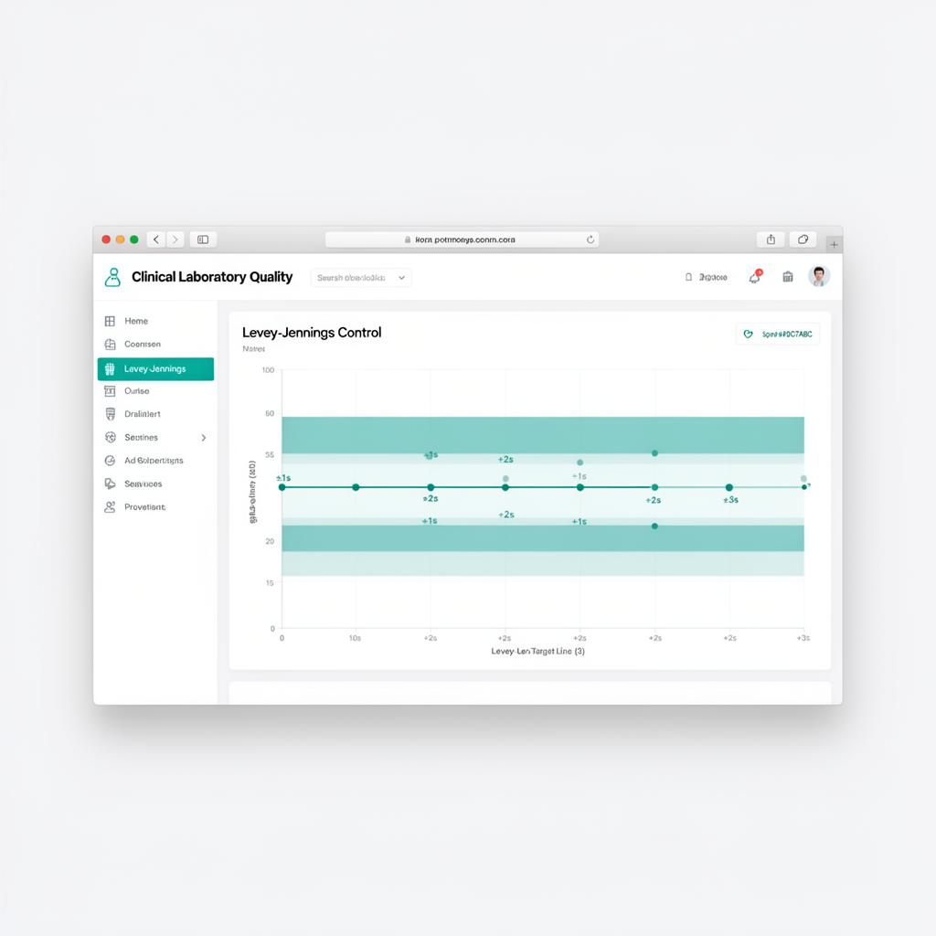 Dashboard do QC Flow exibindo gráfico de Levey-Jennings